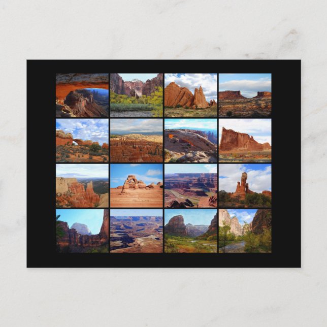 Sixteen Utah Landscape Icons Postcard (Front)