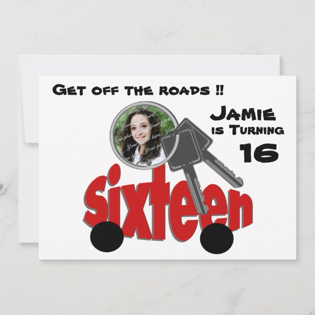 Sixteenth Birthday/ Car Keys Invitation (Front)