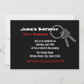 Sixteenth Birthday/ Car Keys Invitation (Back)