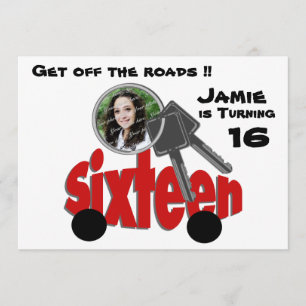 Sixteenth Birthday/ Car Keys Invitation