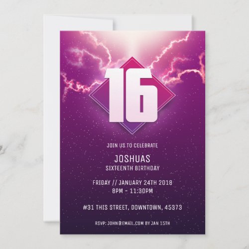 Sixteenth Birthday Invitation