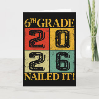 Sixth 6th Grade Grad 2026 Retro Elementary School Card