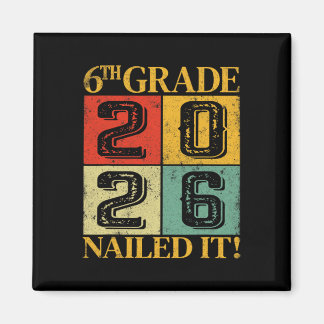 Sixth 6th Grade Grad 2026 Retro Elementary School Magnet