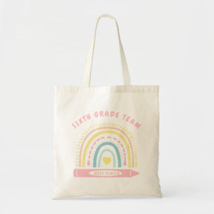 Sixth 6th grade Team Squad Teacher Back To School Tote Bag