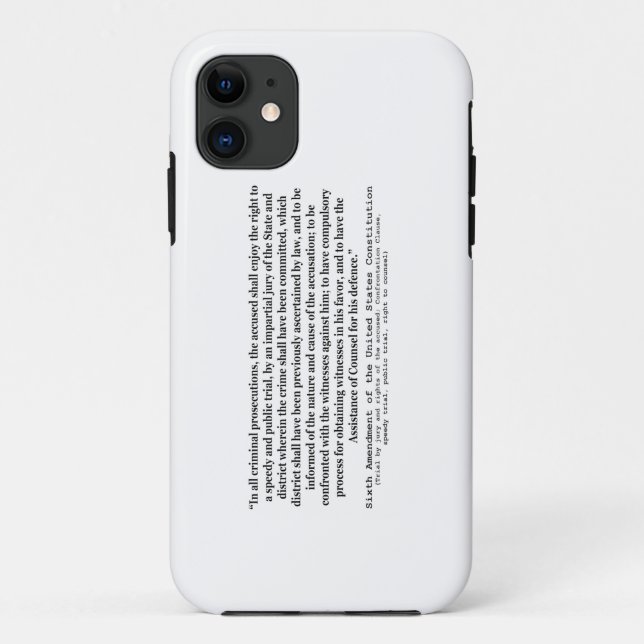 Sixth Amendment to the United States Constitution Case-Mate iPhone Case (Back)