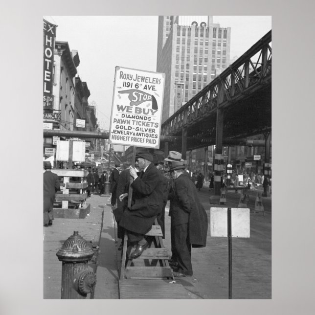 Sixth Avenue Sign Man, 1937 (Front)