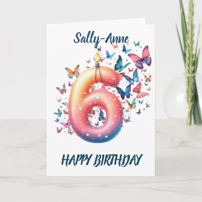 SIXTH BIRTHDAY BALLOONS HAPPY BIRTHDAY CARD (Front)