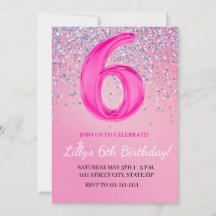 Sixth Birthday Girl Invitation