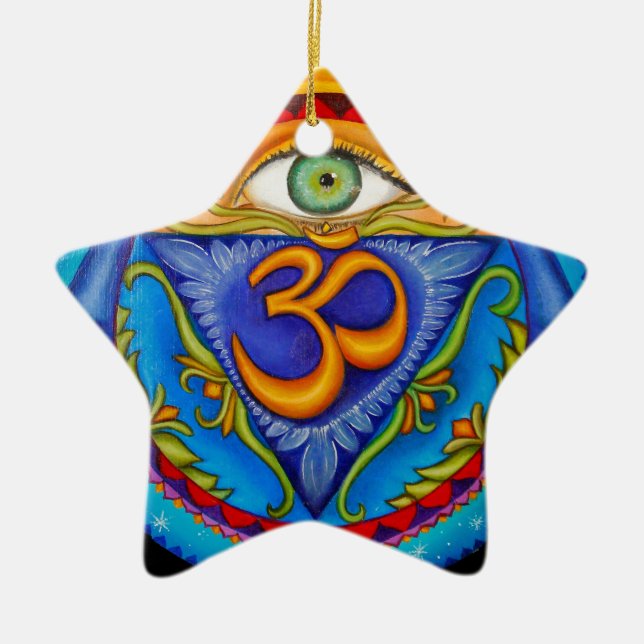 Sixth chakra, Third eye Ceramic Ornament (Front)