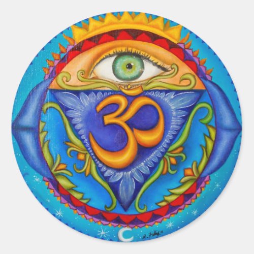 Sixth chakra Third eye Classic Round Sticker