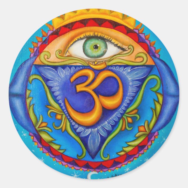 Sixth chakra, Third eye Classic Round Sticker (Front)