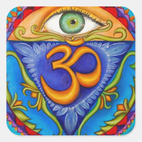 Sixth chakra Third eye Square Sticker