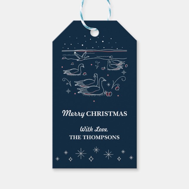 Sixth DAY OF CHRISTMAS / Christmas Gift Tag (Front)