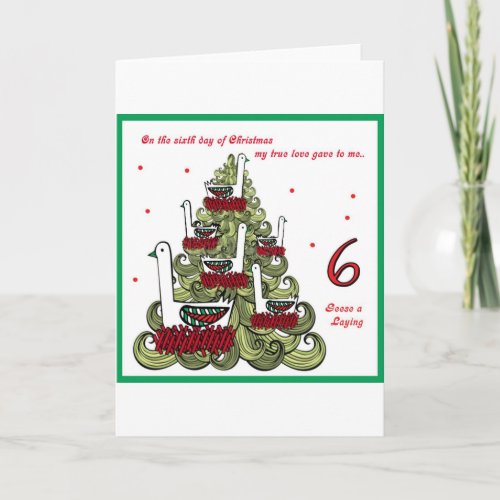 Sixth Day of Christmas Holiday Card