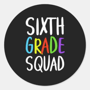 Sixth Grade Squad Back To School Classic Round Sticker