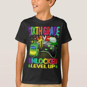 Sixth Grade Unlocked Level Up Video Game T-Shirt