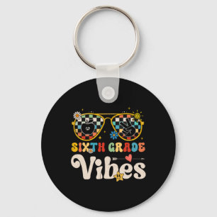 Sixth Grade Vibes - 6th Grade Team Retro 1st Day O Keychain
