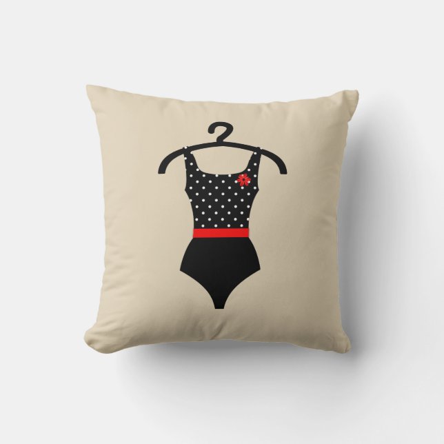 Sixties, dress throw pillow (Front)