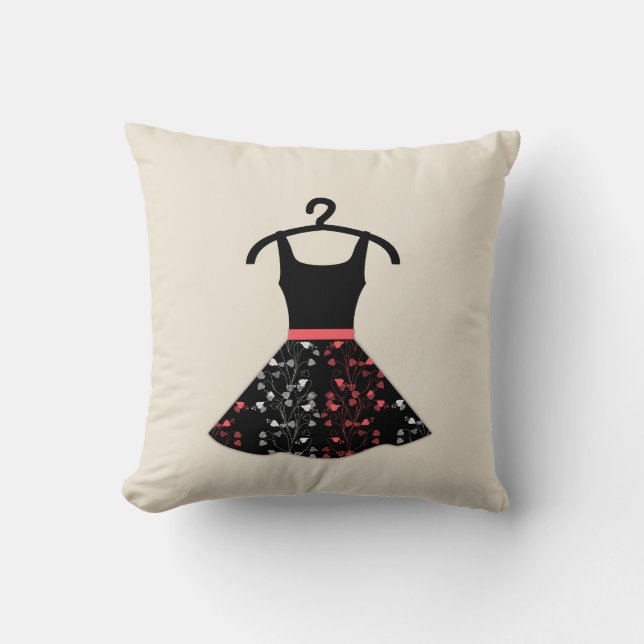 Sixties, dress throw pillow (Front)