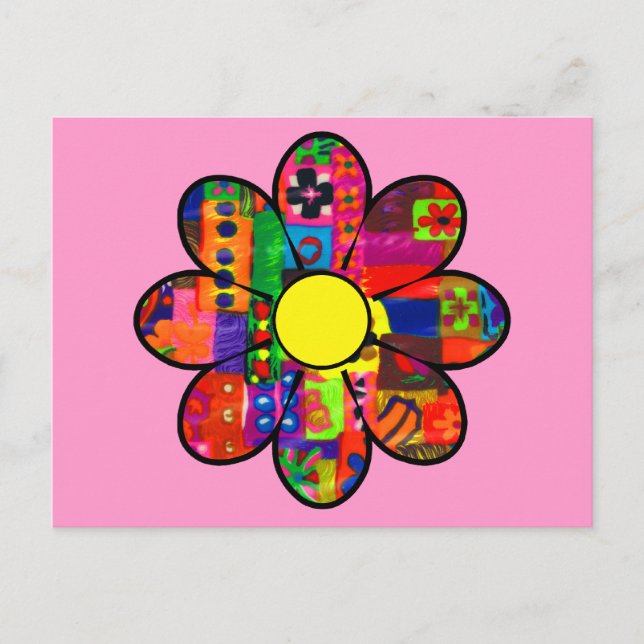 Sixties Flower Power Postcard (Front)