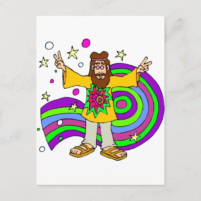 Sixties Hippy Postcard (Front)
