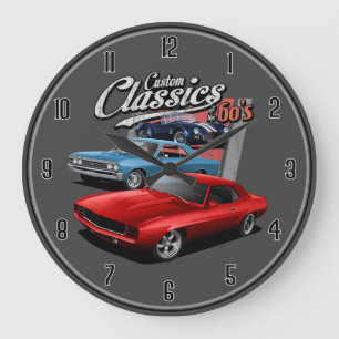Sixties Muscle Cars Large Clock