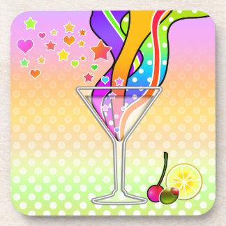 SIXTIES POP ART STYLE MARTINI BEVERAGE COASTER