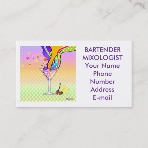 Customizable Business Card - Maxxed Pop Art Martini