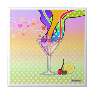 SIXTIES POP ART STYLE MARTINI CERAMIC TILE