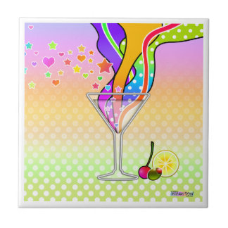 SIXTIES POP ART STYLE MARTINI CERAMIC TILE