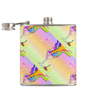 SIXTIES POP ART STYLE MARTINI HIP FLASK