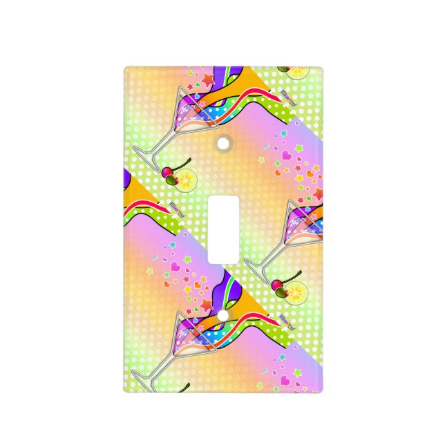 SIXTIES POP ART STYLE MARTINI LIGHT SWITCH COVER (Front)