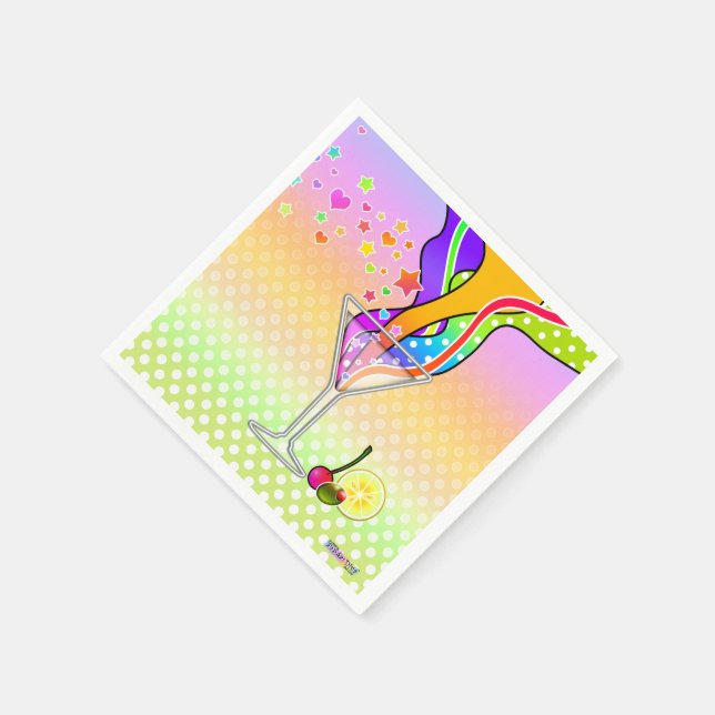 SIXTIES POP ART STYLE MARTINI PAPER NAPKINS (Corner)