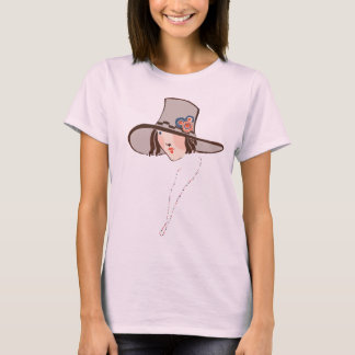 Sixties Rainbow Girl in Hat T-Shirt