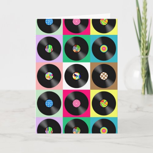 Sixties Retro Vintage Vinyl Record Pop Art Card