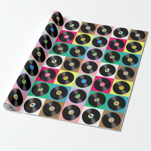 Sixties Retro Vintage Vinyl Record Pop Art Wrapping Paper