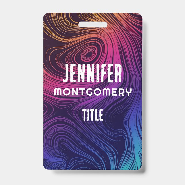 Sixties Vibe Circles & Swirls Cool Pattern Badge (Front)