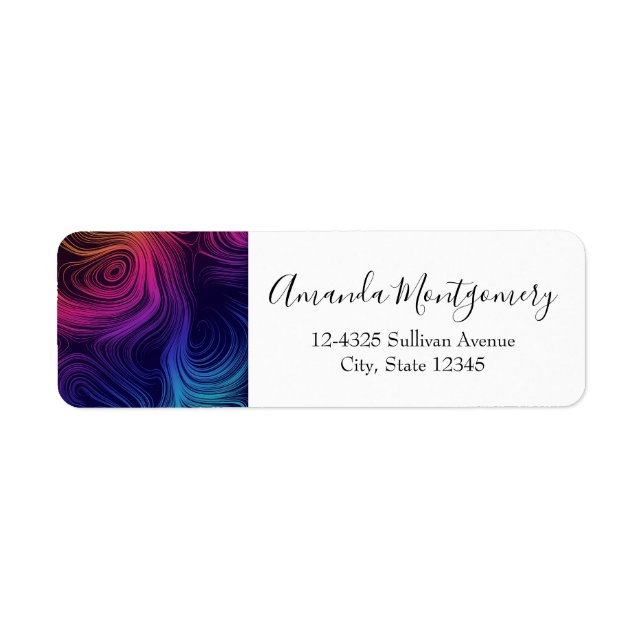 Sixties Vibe Circles & Swirls Cool Pattern Label (Front)