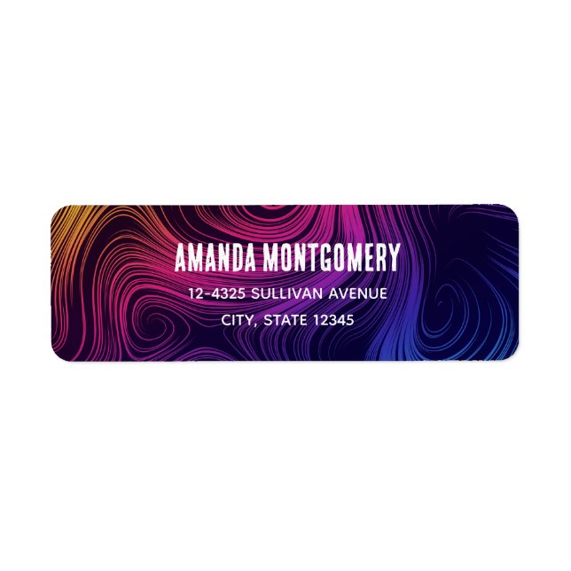 Sixties Vibe Circles & Swirls Cool Pattern Label (Front)