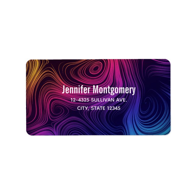 Sixties Vibe Circles & Swirls Cool Pattern Label (Front)