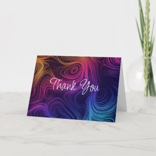 Sixties Vibe Circles & Swirls Pattern Thank You Card