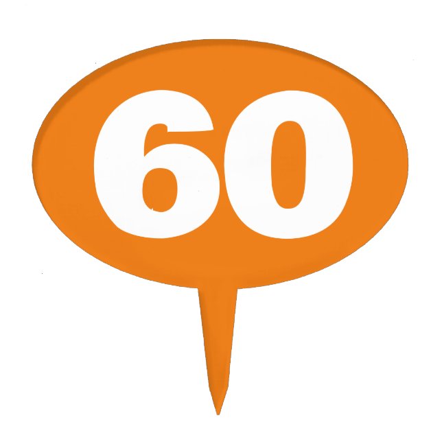 Sixtieth Birthday party cake topper picks (Front)