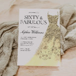 Sixtieth Gold Sparkle Dress 60th Birthday Party  Invitation<br><div class="desc">Sixtieth Gold Sparkle Dress 60th Birthday Party Invitation
Variations to the invitation and matching items in our store</div>