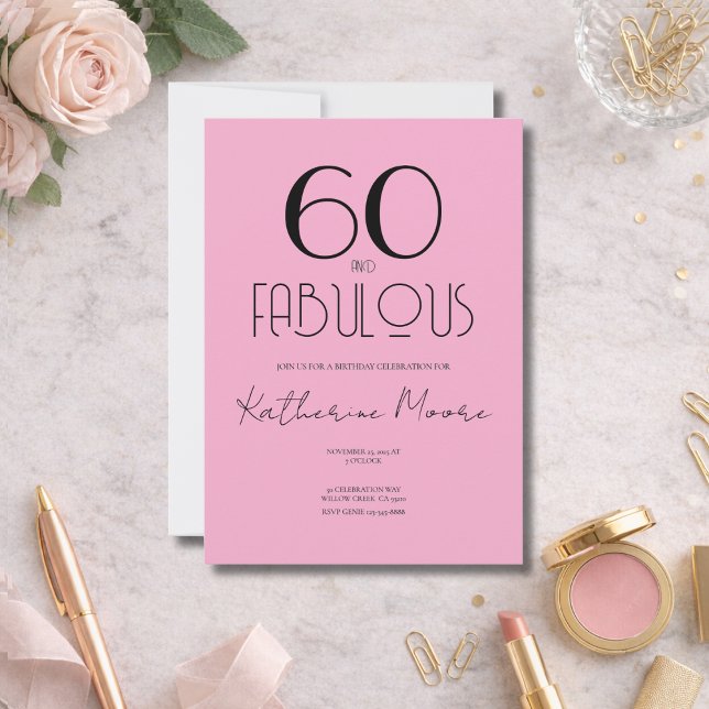 Sixty and Fabulous 60th Birthday Party  Invitation (Creator Uploaded)