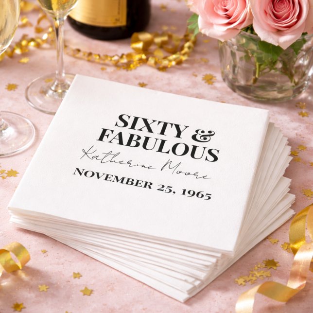 Sixty and Fabulous  60th Birthday Party Napkins (Creator Uploaded)