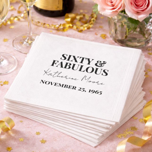 Sixty and Fabulous  60th Birthday Party Napkins (Creator Uploaded)