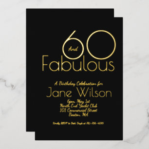  Sixty And Fabulous Birthday Invitation Chic Pink  Foil Invitation
