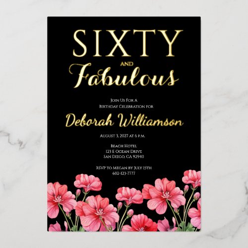 Sixty and Fabulous Black Pink 60th Birthday 