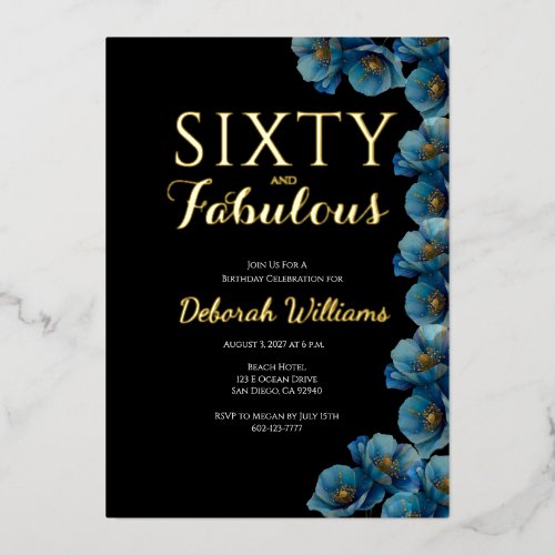 Sixty and Fabulous Blue Floral Birthday Party