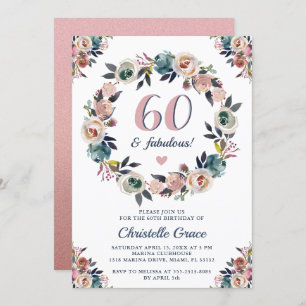 Sixty and Fabulous Chic Ladies 60th Birthday Party Invitation